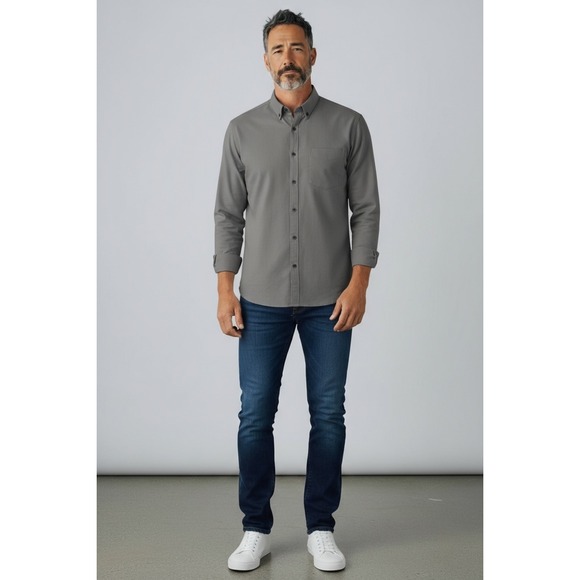 Eddie Bauer Other - Eddie Bauer Gray Stretch Wrinkle Resistant Button Up Long Sleeve Shirt 3X